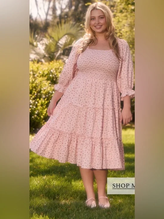 BNWOT Ivy City Co Madeline Dress in Pink Floral - Picture 1 of 16